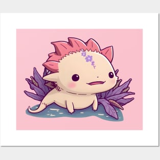 Beautiful Pink Axolotl Posters and Art